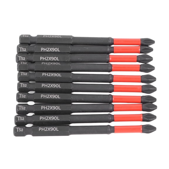 YAHHU 10PCS Cross Screwdriver Bits Set, Non-Slip Impact Resistant High Hardness Alloy Steel Magnetic Drill Screwdriver Bit Set, 90mm / 3.54 in Length for Hardware and Construction