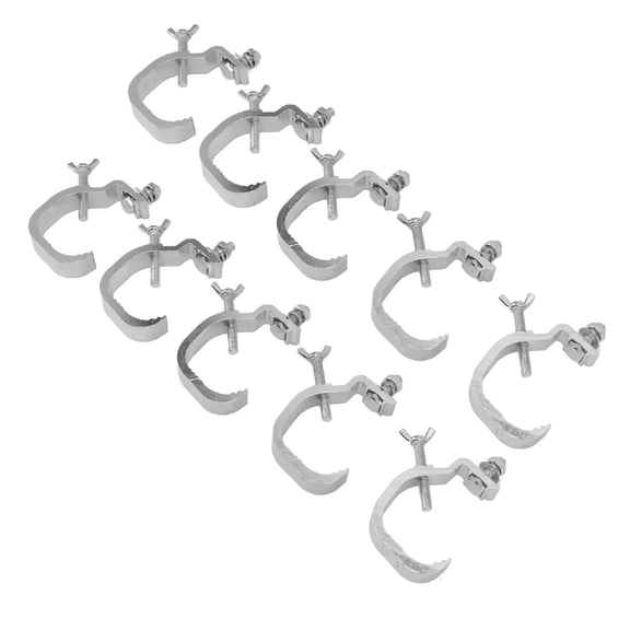YAHHU 10PCS Stage Light Clamp 77lb Truss Clamp Aluminium Alloy Effortless Install Fits 1.18 to 2.04 inches / 30 to 52mm OD Pipe Stage Mount Hook [cite: 12]