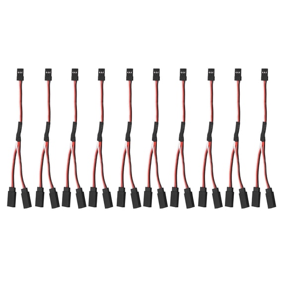 YAHHU 10Pc Servo Extension Cable Cord 3 Pin Female to Male Wire Connector Board Remote Control Y Type 150mm / 5.91in for RC Vehicles