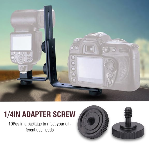 YAHHU 10Pcs 1/4in Male to Female Conversion Adapter Screw for Dual L Shaped Camera Flash Bracket Universal Metal Tripod Mount Holder Accessory