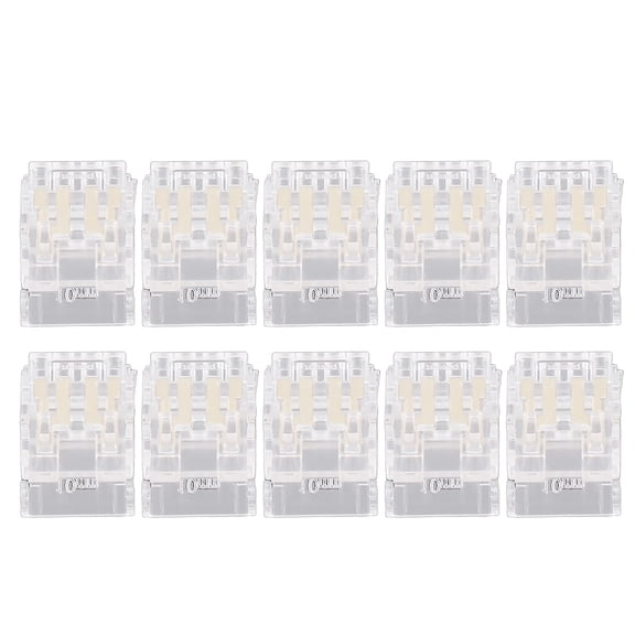 YAHHU 10Pcs COB LED Strip to Wire Connector 4Pin 10mm (0.39 inches) Transparent Solderless LED Adapter Connectors for Home Office Decor Track Lighting Gapless Connection Accessories