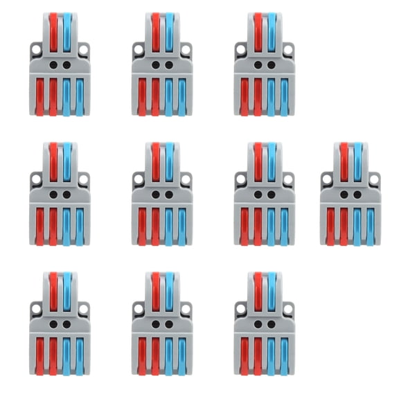 YAHHU 10Pcs Cable Connector Color Quick Wiring 2 In 4 Out Terminal Block Connection LT‑422
