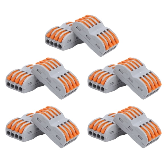 YAHHU 10Pcs Compact Wire Connectors Lever Nut Terminal Block SPL-4 Quick Connect Splice Type, 5.51 inches / 14 cm