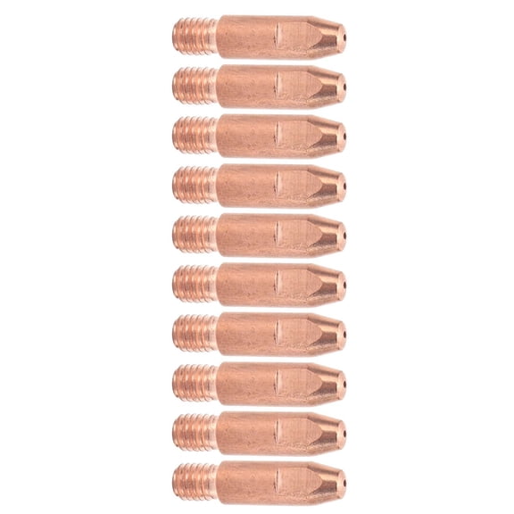 YAHHU 10Pcs Contact Tips M6 Conductive Nozzle Copper Wire Feeding Welding Gun Accessories 24AKx1mm 1.1 inches / 27 mm Length For Industrial Commercial Use[cite: 1]