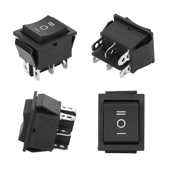 YAHHU 10Pcs KCD4 Rocker Switches, 6 Pin 3 Level Plastic Button Electrical Switch for Household Appliances, 16A 250VAC / 20A 125VAC Replacement Parts (6.69 inches / 17.00 cm)