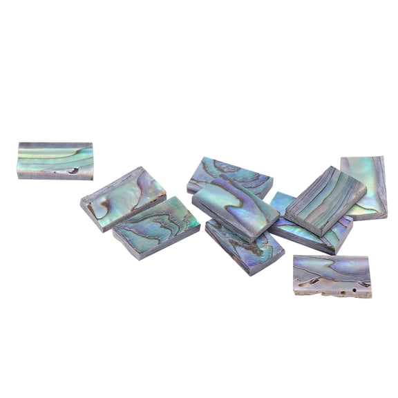YAHHU 10Pcs Natural Abalone Shell Inlay Blank Strips for Guitar Mandolin Fretboard Repair Replacement Parts, 0.5 inches / 13 mm