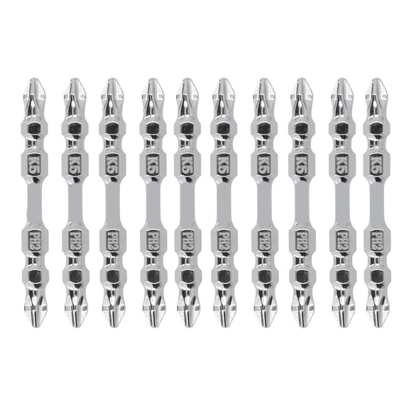 YAHHU 10Pcs PH2 Cross Screwdriver Bits Strong Magnetic Non Slip 2 Ended K5 Alloy Steel for Impact Drill Power Tool Replacement Hardware Accessories Sets (2.6 inches / 65 mm Length)