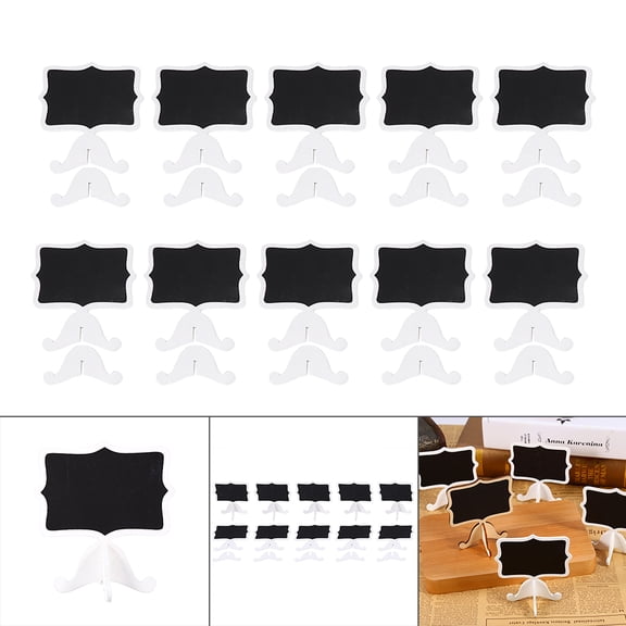 YAHHU 10Pcs/Pack Mini White Wooden Chalkboard Price Stand For New Year Party Wedding Decorations[cite: 1]
