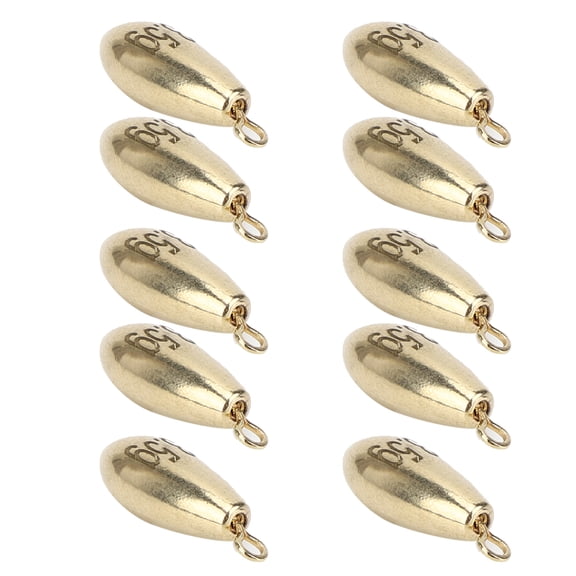 YAHHU 10Pcs Portable Reusable Rotation Fishing Weights Sinkers Tackle Accessory Golden Alloy Copper Gear for Freshwater and Saltwater Angling Excellence 1.27 oz