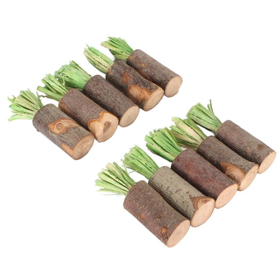 YAHHU 10Pcs Rabbit Chew Sticks Edible Safe Prevent Urinary Stones Decorative Guinea Pig Chew Toys for Hamster Bunny Green Corn Husk Type Natural Molar Stick 10 inches / 25.4 cm