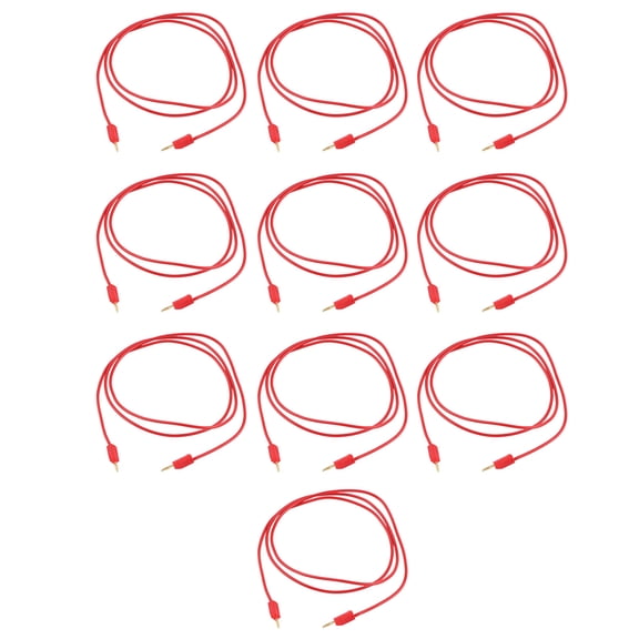 YAHHU 10Set Banana Plug Test Lead Brass PVC Electrical Test Wire Cable for Multimeter 2mm Red (6.69 inches / 17 cm)