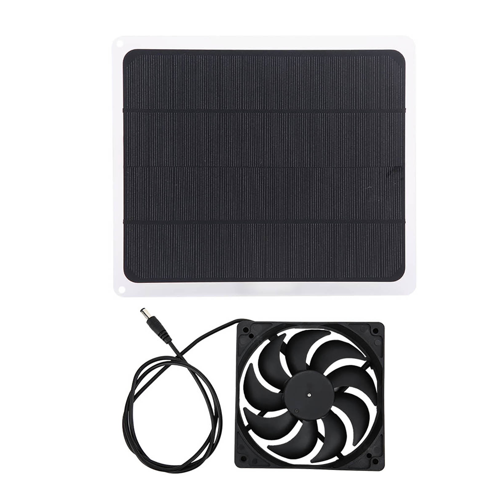 YAHHU 10W 12V Monocrystalline Solar Panel Kit with Exhaust Fan and USB Output for Pet House Greenhouse RV Outdoor Use (8.5 x 7.3 inches / 21.5 x 18.5 cm)