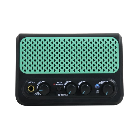 YAHHU 10W Electric Guitar Amplifier Bluetooth Speaker with 30 Drum Machine Modes, Rechargeable Battery, Clean Overdrive Effects Reverb, 6.1 x 3.9 x 3.5 inches / 15.6 x 10 x 9 cm