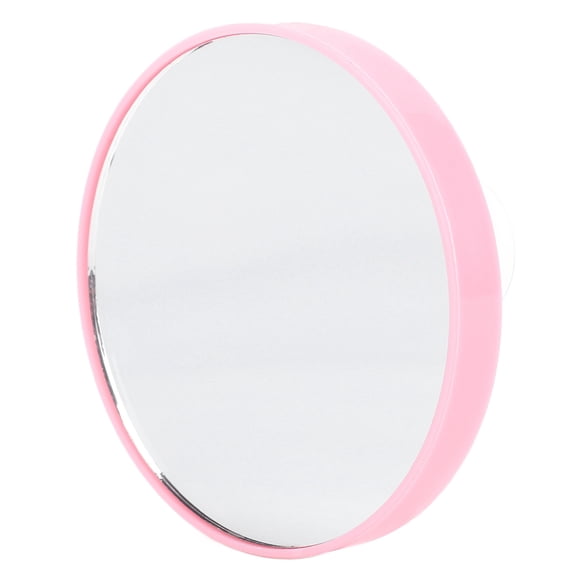YAHHU 10X Magnifying Mirror with Suction Cup, 3 inches / 7.5 cm Portable Small Round Stick On Makeup Mirror for Home Travel Pink