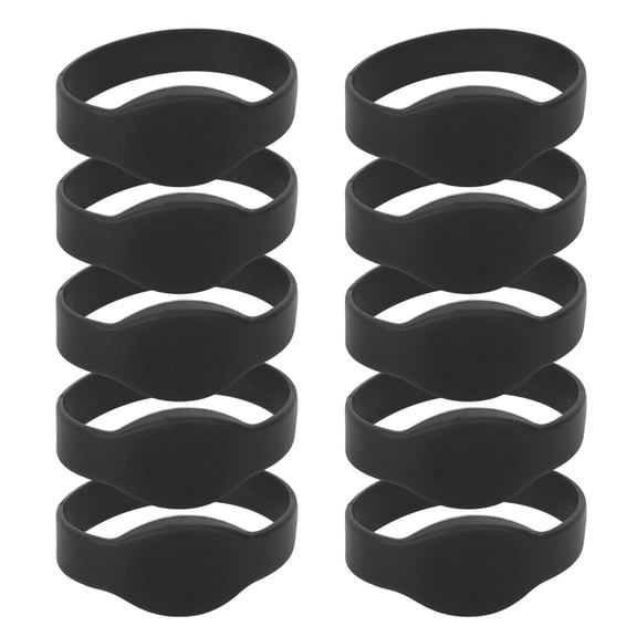 YAHHU 10pcs 125Khz RFID Wristbands Silicone Bracelets, IP68 Waterproof Smart ID Card Access Control Tags for Swimming Pool, Sauna Room and Gym, Black