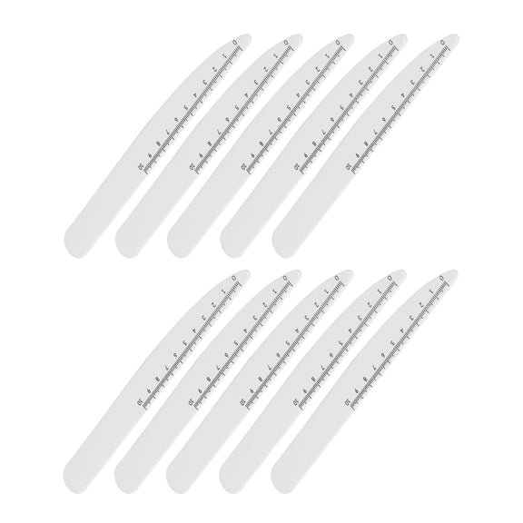 YAHHU 10pcs Nail Buffering File Professional Home Salon Washable Reusable Double Sided Nail File Set with Scale, Essential Manicure Tools for Natural & Acrylic Nails, 7.48 in / 19 cm, Multicolor