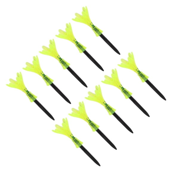 YAHHU 10pcs Plastic Golf Tee Ball Holder Adjustable Height Stable Practice Aids Accessories Gift for Golfer Transparent Green