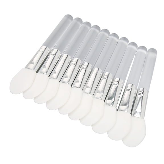 YAHHU 10pcs Silicone Face Mask Brush Set, Transparent Short Handle Mini Applicator for DIY Mud, Clay, Charcoal Masks and Creams, Easy to Clean Skincare Beauty Tool for Home and Salon Use