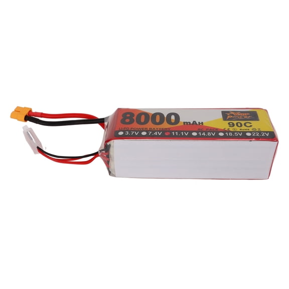 YAHHU 11.1V 8000mAh 90C 3S Lipo Power Battery Pack with XT60 Plug for QAV250 FPV Racing Quadcopter H210 LS180 and RC Car Models (6.69 inches / 17.00 cm)