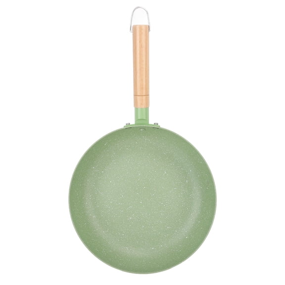 YAHHU 11.8" Aluminum Egg Skillet with HeatResistant Wooden Handle Fast Even Heating, InductionCompatible, EasyClean Frying Pan