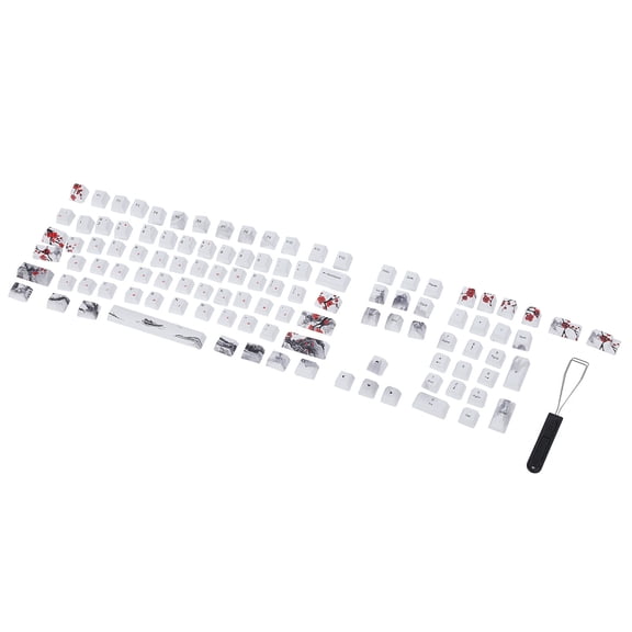 YAHHU 110 Keys PBT Keycaps Set 5-Sided Sublimation for Mechanical Optical Keyboards Compatible with 60/87/104/108 Keys English Russian 12.99 inches / 33.00 cm
