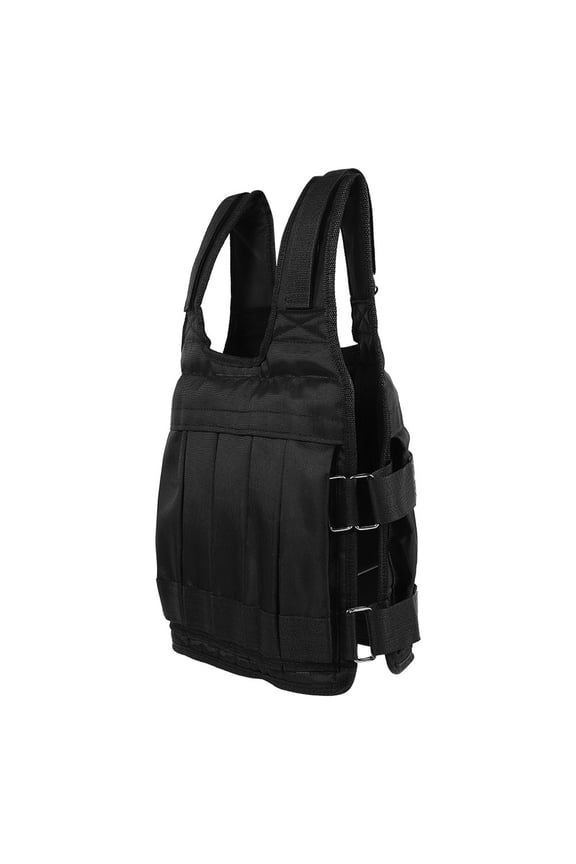 110 lbs Adjustable Weighted Vest Unisex Black Heavy Duty Oxford Cloth Strength Training Jacket for Workout Fitness Gym Exercise (Weights Not Included)