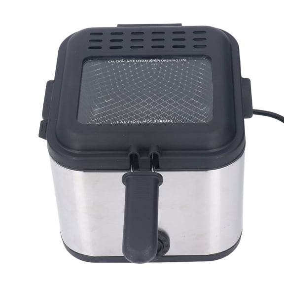 YAHHU 110V Electric Deep Fryer 2.5L Capacity 1000W High Power Stainless Steel Oil Fryer with Temperature Control for Home Kitchen, 9.1x8.3x7.5 inches / 23x21x19 cm, US Plug