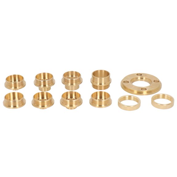 YAHHU 11Pcs/Set Brass Template Router Guides Kit with Lock Nut Adapter Router Accessory (10.24 inches / 26 cm)