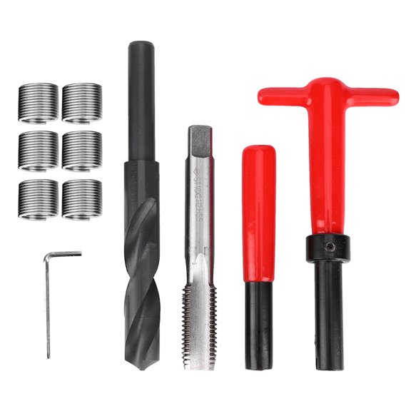 YAHHU 11Pcs Thread Repair Kit Stainless Steel Twisted Drill Tap Wrench Threaded Insert Tool M16x2