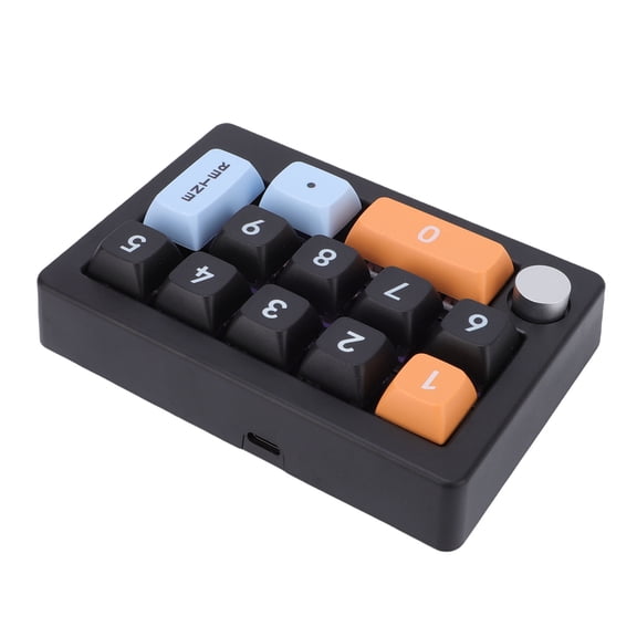 YAHHU 12 Key Mechanical Gaming Keyboard One Handed Macro Programmable Portable RGB Backlight Game Keyboard with Joystick Knob Control Black