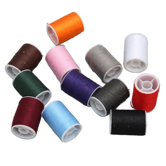 YAHHU 12 Pcs Polyester Sewing Thread Set, Colorful Embroidery and Hand Sewing Thread, Household Thread Spools