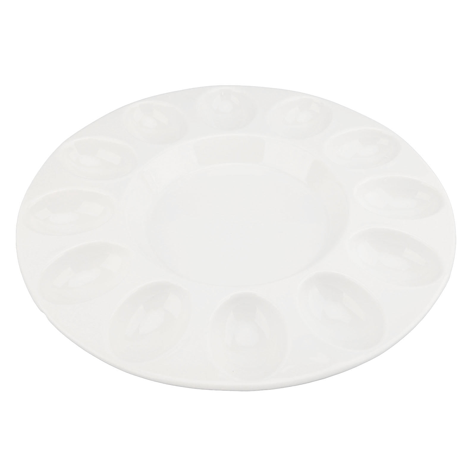 YAHHU 12‑Piece Ceramic Deviled Egg Platter – Heat‑Resistant, Dishwasher Safe Tray for BBQs, Parties & Fridge Display