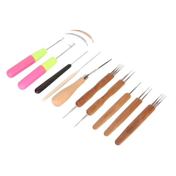 YAHHU 12-Piece Dreadlocks Tool Set, Premium Crochet Hooks & Hair Locking Needles Kit for Braids, Faux Locs & Hair Extensions, Ergonomic Handles, Hair Craft Accessory Set for All Hair Types