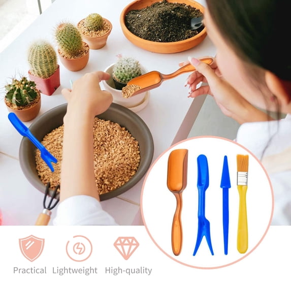 YAHHU 12 Pieces Gardening Tool & Accessory Set for Succulents Bonsai Miniature Plants Complete Hand Transplanting Kit Fold Scissor Brush Tweezers Rake Shovel for Indoor Home Office