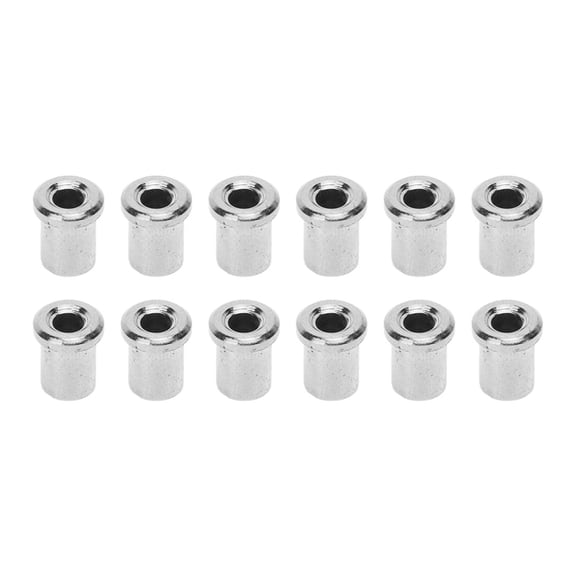 YAHHU 12 Pieces Metal Guitar Through Body String Ferrules Replacement Bushing for Electric Guitar, Silver (0.39 inches / 1 cm)