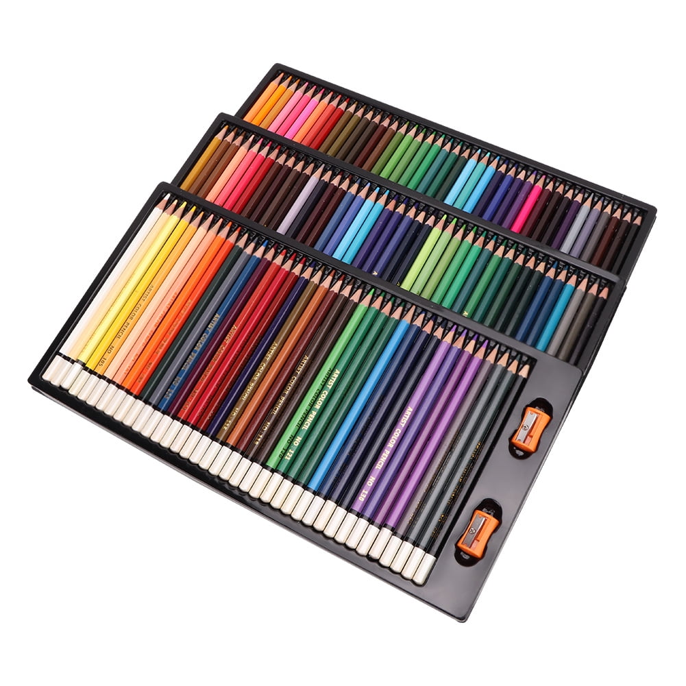 YAHHU 120 Different Color Pencils Set with 2 Sharpeners, Hexagon Redwood Artist Drawing Pencil for Sketching, Adult Coloring Books, School Stationary and Kid Art Supplies (6.9 inches / 17.5 cm)