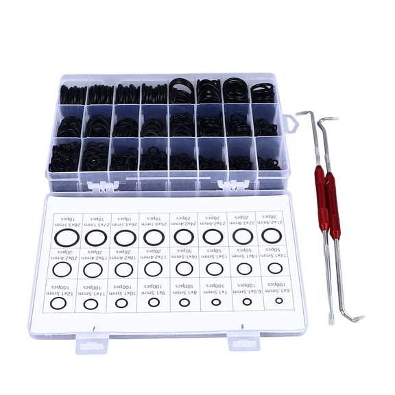 YAHHU 1200Pcs Sealing Ring Set Nitrile Rubber High Temperature Resistant Waterproof O Ring Assortment Kit with 2 Oil Sealing Screwdrivers for Automotive Plumbing Repair Multi Size