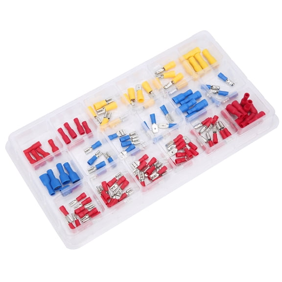 YAHHU 120Pcs Cold Pressed Crimping Terminal Kit Electrical Wire Terminals Connector Accessory 10.63 inches / 27 cm
