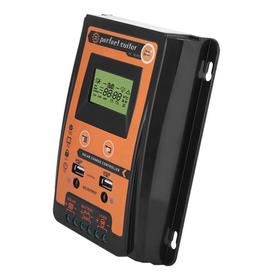 YAHHU 12V/24V 30A PWM & MPPT Solar Charge Controller Renewable Energy Battery Regulator Dual USB LCD Display IP32 Weatherproof For Auto RV Home Street Light