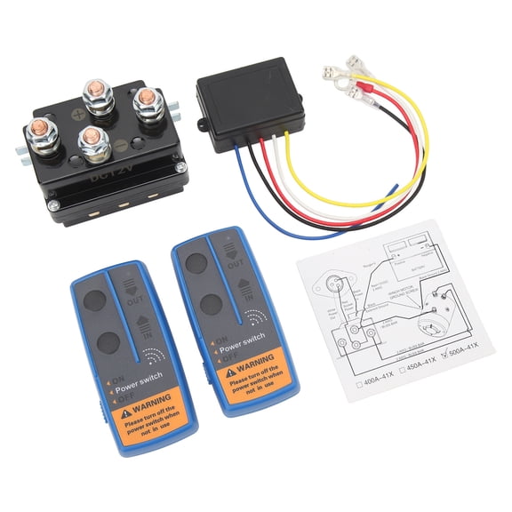 YAHHU 12V 500A Wireless Winch Remote Control Kit Solenoid Relay Contactor for 8000-12000 lbs ATV UTV 4WD