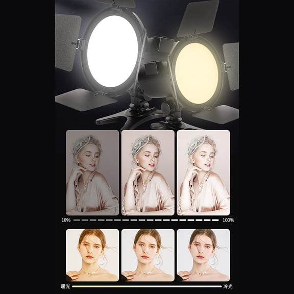 YAHHU 12W RGB Photography Light Bi-Color LED Panel 128pcs Beads 3200K-5600K Dimmable Constant Lighting Unit with Metal Barndoors Remote Control EU Plug (7.87 inches / 20 cm)
