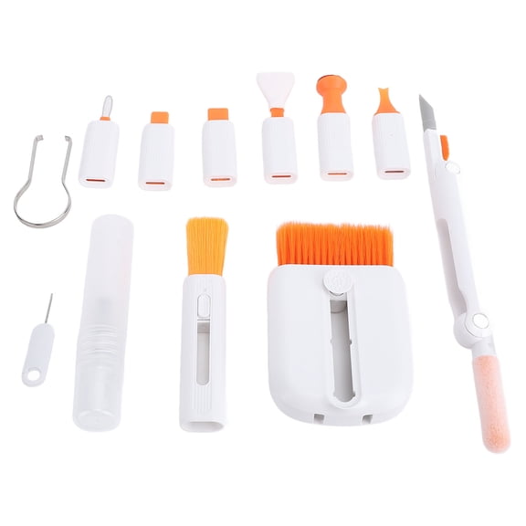 YAHHU 13-in-1 Keyboard Cleaning Kit Multifunctional Portable Laptop Screen Cleaner Set for Cell Phone Tablet PC Camera Headphones Electronics Cleaner Tool with Built-in Device Stand