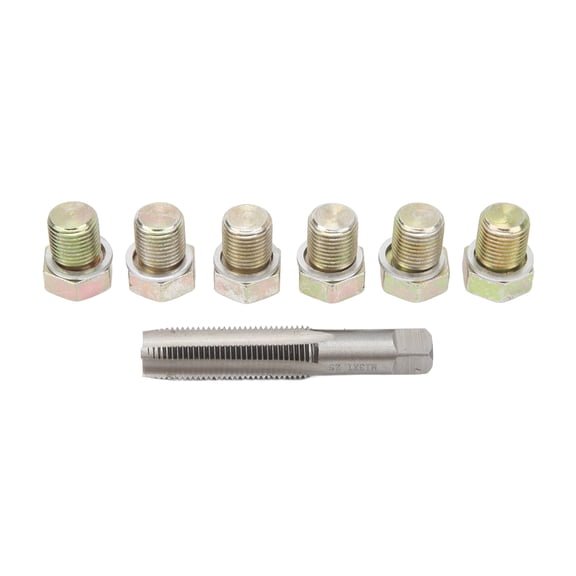 YAHHU 13Pcs Oil Drain Plug Thread Repair Kit M13 X 1.5mm Oil Pan Screws Rethread Tool Kit Engine Sump Drain Plug Threads Repairing Tools with Tap Screws Gasket Rings Plastic Box