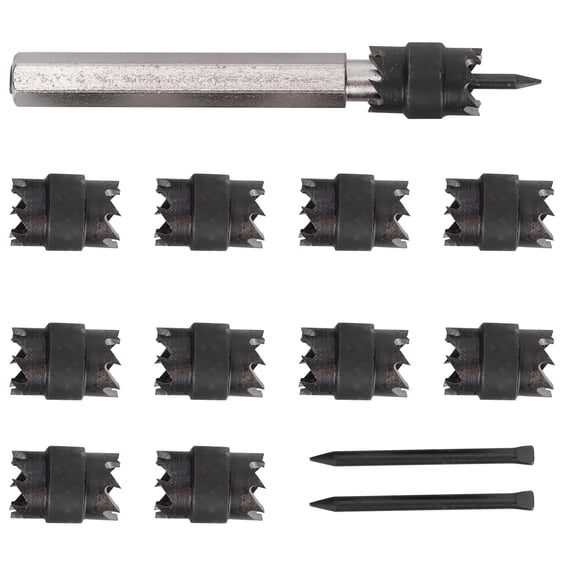 YAHHU 13Pcs Spot Weld Cutter Set 3/8in Spot Weld Cutter Remover Drill Bits Tool with Replacement Blade, High-Speed Steel, 2.95 inches / 75 mm Length, Black and Silver for Rotary Power Tools