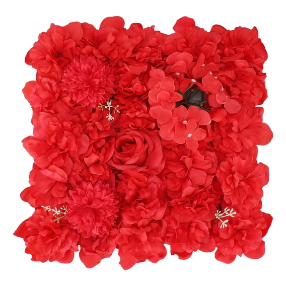 YAHHU 14"x14" Artificial Silk Flower Wall Panels – Red Rose & Jasmine Backdrop for Wedding, Photo Booth, Home Décor