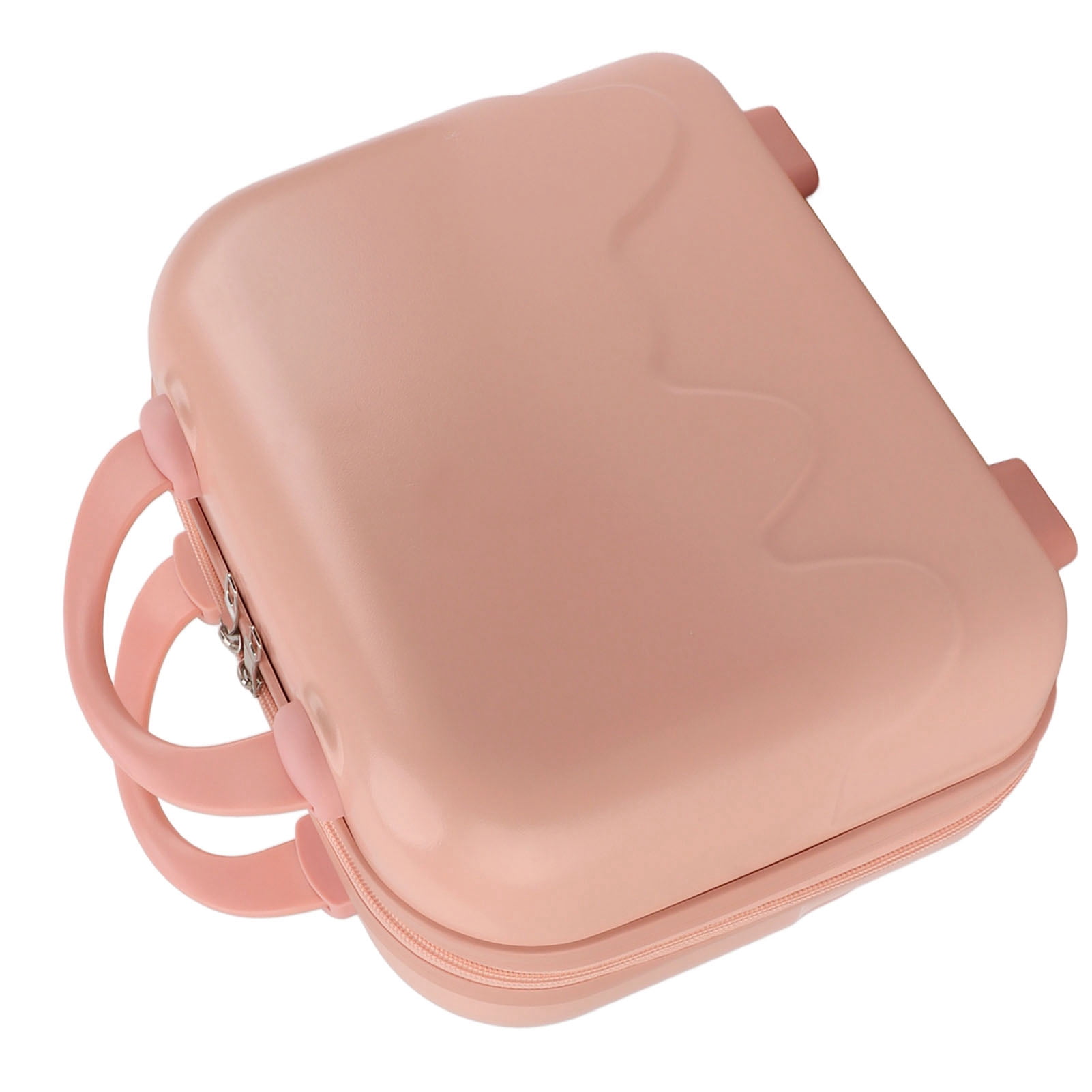 YAHHU 14in Small Travel Hand Luggage Mini Carry On Suitcase Hard Shell Cosmetic Case with Anti Slip Standing Feet Large Capacity Pink (11.8x9.8x5.9 in / 30x25x15 cm)