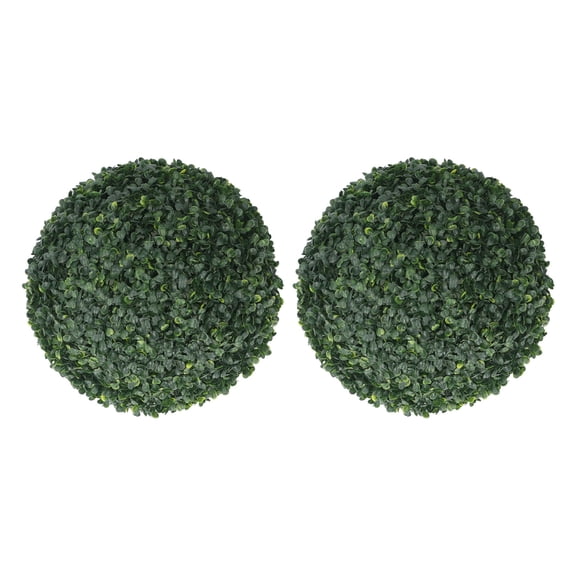 YAHHU 15 Inch / 38 cm Artificial Milan Grass Topiary Plant Ball for Home Wedding Decor, 2 Pcs