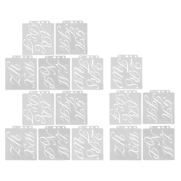 YAHHU 15 Pcs Letter and Number Stencils Set, Hollow Reusable PET Painting Mold Template, Calligraphy Drawing Stencil for DIY Craft Art Project, Scrapbook, Wood, Wall, Fabric (5.9 x 5.9 in)