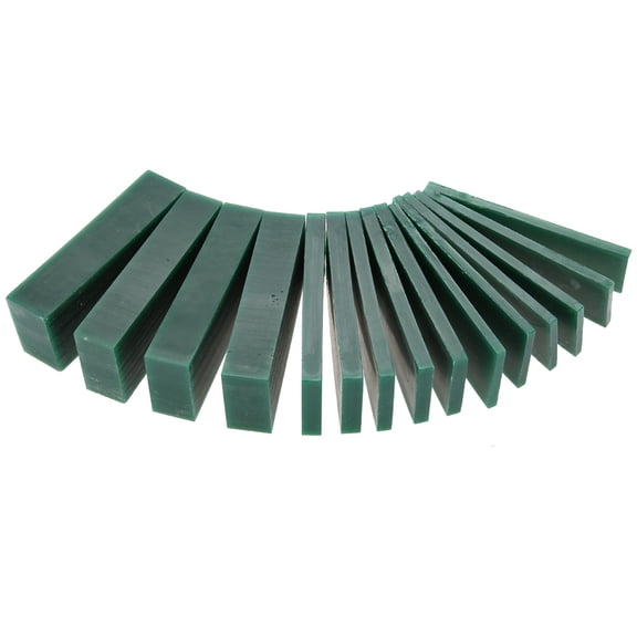 YAHHU 15-Piece Green Carving Wax Block Set for Jewelry Engraving and Molding, Assorted Thickness (4mm/6mm/8mm/21mm/23mm) for Intricate Designs, 16.75 oz