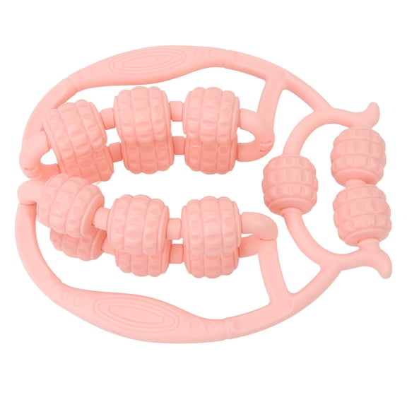YAHHU 15 Wheels Muscle Roller Pink Circular Leg Clamps PP Multipurpose Handheld Massage Roller for Leg Arm Neck Body Deep Tissue Recovery